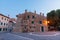 House of music, ancient building of the city of Grado in the historic center. Grado Island.