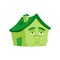 House Nausea Feeling sick emotion isolated. Sick Home Cartoon Style. Building ill Vector