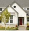 House New Custom Exterior Home Cream White Siding