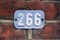 House Number 266 sign