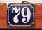 House number tile plaque with