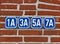 House numbers on wall