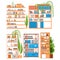 House and Office bookshelf, bookcase, bookrack or stand with boooks, accessories, office paper and folder with greenery