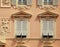 House with old french grey shutter windows in Monaco