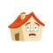 House OMG emotion isolated. Scared Home Cartoon Style. Building panicked Vector