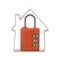 House and orange combination padlock