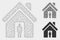 House Owner Vector Mesh 2D Model and Triangle Mosaic Icon