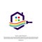 House Paint Logo Design Concept Vector. Colorful Home Logo Vector Template