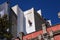 House painter climber working on house facade