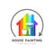 House painting logo with colorful house
