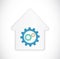 House paper icon with gears