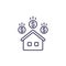 house payments line icon, vector