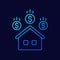 house payments thin line icon