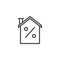 House with percent outline icon