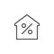 House and percent outline icon