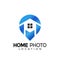 House Photo Location Colorful Modern Logo Icon Design Vector Illustration