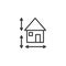 House plan measuring outline icon