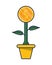 House plant coin isolated icon