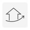 House price or value increase vector icon. 64x64 px.