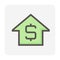 House price or value vector icon design. 48X48 pixel perfect and editable stroke