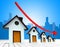 House Prices Down Represents Reduce Regresses And Household