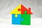 House puzzle Home loan. Parts of the house are brought together