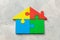 House puzzle Home loan. Parts of the house are brought together