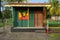 House with rasta colors in the Caribbean