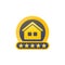 house rating icon with stars, vector