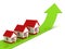 House real estate chart with green growing arrow