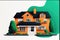 House real estate sale rent concept background for website. Investment housing property building business Generative AI