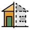 House reconstruction icon color outline vector