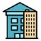 House reconstruction icon color outline vector