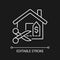 House for reduced price white linear icon for dark theme