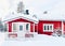 House at Reindeer farm Finland in Lapland in winter