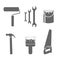 House remodel tools icons set