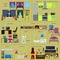 House remodeling infographic. Set interior elements for creating