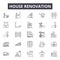 House renovation line icons, signs, vector set, outline illustration concept