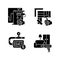 House renovations black glyph icons set on white space