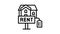 house rent line icon animation