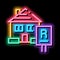 house rent neon glow icon illustration