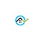 House rent search, real estate logo. Rental apartments service logotype. Apartment sale vector minimalistic illustration