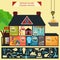 House repair infographic, set elements