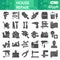 House repair solid icon set, Homebuilding and renovating symbols collection or sketches. Construction and repair glyph