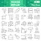 House repair thin line icon set, Homebuilding and renovating symbols collection or sketches. Construction and repair
