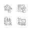 House repairs and facilities linear icons set