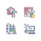 House repairs and facilities RGB color icons set