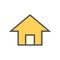 House or residential building vector icon design. 64x64 pixel.