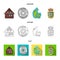 House, residential, style, and other web icon in cartoon,outline,flat style. Country, Denmark, sea, icons in set
