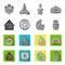 House, residential, style, and other web icon in monochrome,flat style. Country, Denmark, sea, icons in set collection.